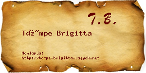Tömpe Brigitta névjegykártya